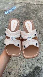 Sandal Wanita Selop Jelly Motif Love Ringan Fashion Simpel Trendi Nyaman Slip On