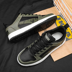 Mens Casual Sport Shoes Fashionable Winter Low Top Glueing Made Flat Heel round Toe Breathable Leather Upgraded Version