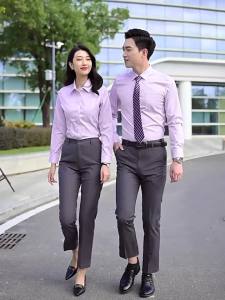 Onneksi | Long-sleeved Purple Striped Work Shirt