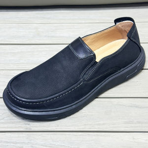 Foreign Trade Mens Shoes Feet Fat Wide Feet Big Head Leather Shoes Mens Leather Breathable Soft Bottom Casual Shoes Shoelace Platform Loafers