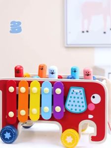 JLT Multifunction montessori whac a mole with xylophone toy with wheels