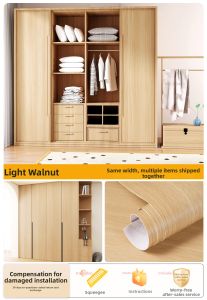 O Margo | Self-Adhesive Walnut Wood Grain Furniture Refinishing Wallpaper Sticker