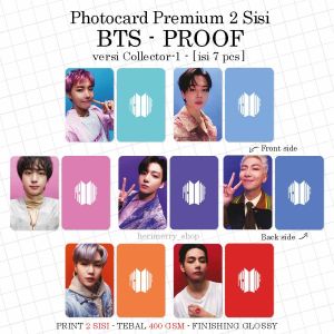PHOTOCARD SET PC BTS PROOF COLLECTOR - 2 Sisi Premium Kpop - 7 pcs Full Laminasi