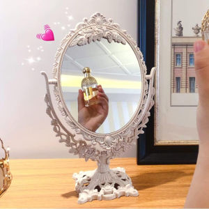 Gương Trang Điểm Hình Oval Phong Cách Châu Âu Cổ Điển Xoay 360 Độ Để Bàn Dùng Trang Trí Nhà Cửa