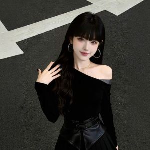 CHANGTONG | Popular Korean Style Unique Asymmetric Top and Skirt Two-Piece Set