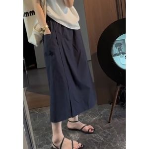 High Waist Loose Fit Summer Thin Wide Leg Skirt Pants Women plus Size Elastic Waist Straight Cut Short A-Line Mini Skirt