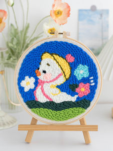 Hand Embroidery DIY Material Kit for Beginners Children Decorative Painting Yarn Drawing Home Sewing Art Craft Kit