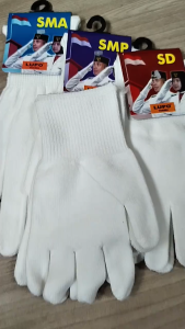 Sarung Tangan Paskibra Anak Sekolah SMA/SMP/SD Polyster Putih gloves upacara