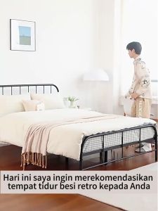 Tempat Tidur Ranjang Besi / Warna Hitam atau Putih / Dengan Sandaran / Easy Assembly / Tinggi 30cm Ukuran 140Cm Untuk Perlu Dirakit Material Besi Dengan Garansi 6 Bulan - Lazada