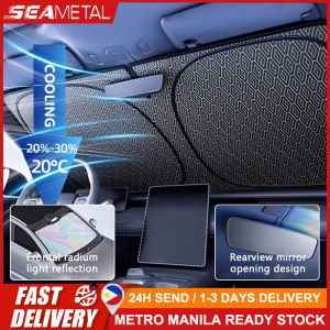 SEAMETAL 5-Layer Car Windshield Sun Shade Cover Sun Protection Sunshade Foldable Universal For Sedan SUV MPV