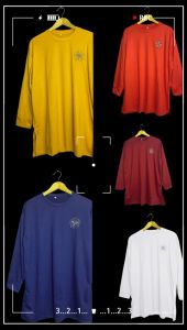 Kaos Lengan Panjang Casual Bordir Logo All Size Warna Solid