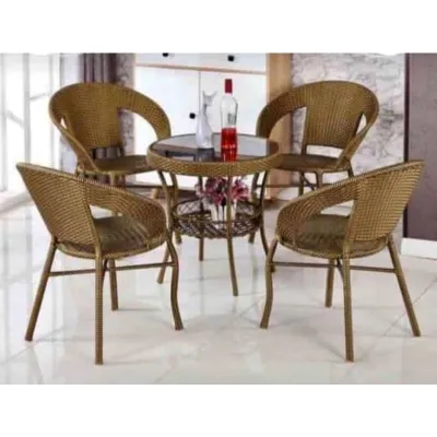 Set Meja Kerusi Rotan outdoor 4 kerusi Coffe table outdoor