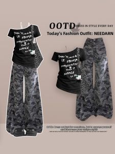 NEEDARNA | Summer Off-shoulder T-Shirt Set