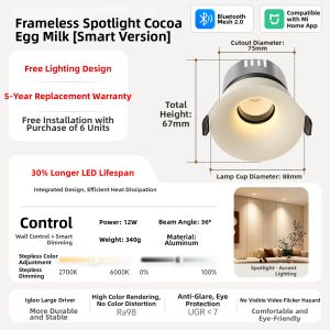 EYESPRO | Frameless High CRI Full Spectrum Downlight 75mm