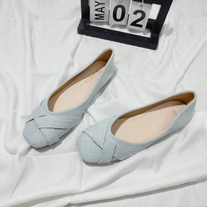 French Style Flat Bottom Single Shoes Womens Gentle Evening Fairy Style Soft Bottom Flat Head Square Grandma Shoes Women