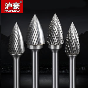 HUHAO 3mm Shank Rotary Burr Carbide Steel Drill Bits for Metal Woodworking Accessory Electric Rotary Router Bit Grinding Tools