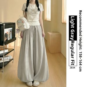 YAYANGREN | Blue Slim Fit Quick Drying Loose Leg Palazzo Shorts Pants