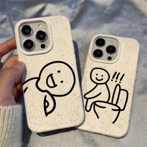 💗Internet celebrity trend+In stock+COD Funny little character illustration suitable for iPhone 15 PLUS iPhone 15 iPhone 14 Pro iPhone 11 Pro max iPhone XR phone case silicone niche couple all inclusive