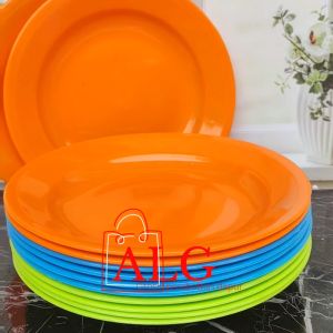 12Pcs Piring Makan Plstic Lentur Anti Pecah