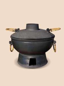 Traditional Non-Copper Clay Pot Charcoal BBQ Hot Pot for Cooking And Serving Soup with Cover Versatile Kitchen Cooking Utensil