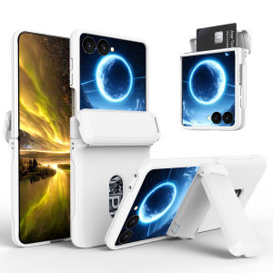 szhaiyu | For Samsung Galaxy Z Flip 8 7E 7 6 5 Wallet Card Insertion Folding PC Case With Hinge Protection Shockproof Bracket Back Cover