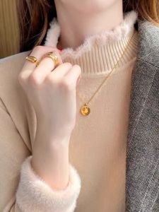 chaqi | Winter Thickened Knitted One-Piece Fleece Lined Soft Cozy Half High Collar Base Shirt Commute Style Korean Version Long Sleeve