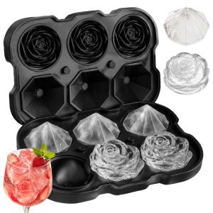 6 Grid 3D Skull Silicone Ice Mold / Easy Release Ice Cube Tray / Reusable Silicone Mould / for Beverage Kitchen Bar