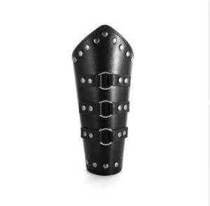 1pc/pcs Men Medieval Cosplay PU Leather Armor Arm Warmers Lace-Up Viking Pirate Knight Gauntlet Wristband Bracer Steam Punk