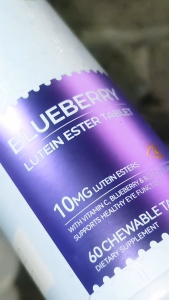 Oxyenergy Blueberry Lutein Ester Tablets HALAL 3 in 1 Chewable Tablets 60s for Kids Adults Anti Blue Light & UV Eye Supplement with Vitamin C Fight Eye Fatigue