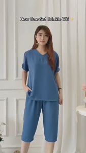 SETELAN andin setelan kekininan LD 120 bahan crinkle airflow cocok buat santai Jumbo