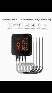 smart meat thermometer Digital Bluetooth with 4 Probes Rechargeable for Grill BBQ Smoker Oven - Remote Temperature Monitoring