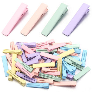 10pcs/lot Macaroon Color Hair Clip 4.8cm Metal Square Hairpin Hair Clips Base Barrette For DIY Headwear Accessories Decor