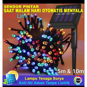 Lampu Tenaga Surya Outdoor RGB warna warni 5 meter & 10 meter / Lampu Solar Cell Lampu Outdoor 5m & 10m / Lampu Dekorais Taman Tenaga Surya 5m & 10m