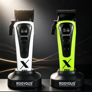 ROSYOUS RS-888C Mens Hair Clipper 8000RPM DLC Blade with Dock External Rotor Brushless Motor Professional Barber Machines