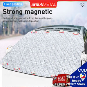SEAMETAL Car Windshield Cover Summer Sunshade Protector Waterproof Dust-proof Window Tint with 9pcs Magnetic Sun Shade