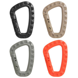 【New Arrival】6Pack Tactical Carabiner Lightweight Backpack Hanging Buckle D Rings Plastic Hook for Camping Fishing Outdoor Recreation