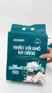 TẶNG MÓC TREO_Combo 02 túi khăn vải rút khô đa năng EcoWipes 500Gr túi rút treo tường lau mặt tẩy trang