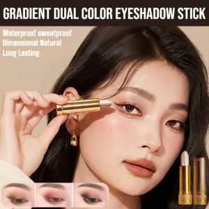 Gradient Dual Color Eyeshadow Stick Waterproof Sweatproof Long-Lasting Eye Shadow Stick Natural Without Taking Off Makeup