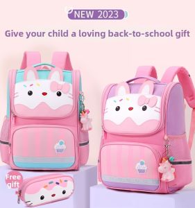 Load-reducing Spine-protective Waterproof Cartoon Childrens School Bag