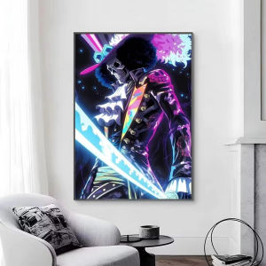 Bandai | One Piece Anime Brook Characters Oil Painting By Numbers Modern Wall Decor for Living Room Bedroom Perfect Gift Frameless