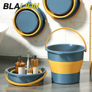 BLALION ถังตกปลาซิลิโคนหนาอเนกประสงค์ถังพับได้พกพา5/10L สำหรับอุปกรณ์ล้างรถ