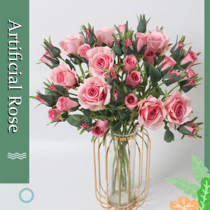 【On Sale】5 Heads Silk Rose Artificial Rose Fake Flowers Artificial Flower for Wedding Party Home