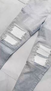 quần bò jean nam dài xanh rách vá gối trắng mẫu mới đẹpform skinny cho giãn tốt chuẩn shop 29/06