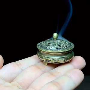 Mini Alloy Incense Burner Vintage Incense Stick Holder Incense Coil Holder Tower Incense Cone Holder