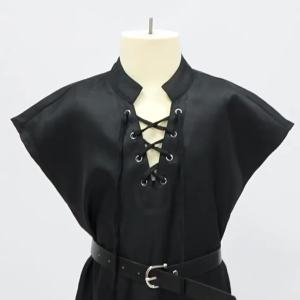 Kids Viking Renaissance Pirate Cosplay Sleeveless Lace Up Tops Halloween Suit Medieval Disguise Child Boys Girls Costume