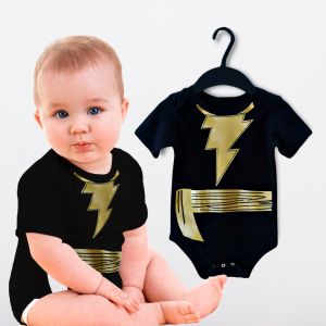 Baby Onesies PH Black Adam Superhero Baby Costume 0-12 months Newborn Baby Boy Cotton Bodysuit Baby Clothes