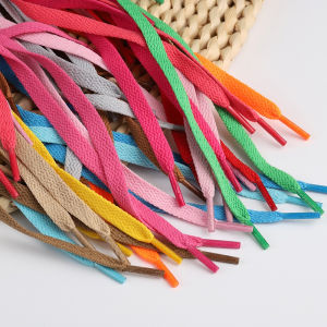 Premium Poly Cotton Shoelaces 1 Pair Flat Shoe Laces for Sneakers Double-layer Weaving Process Classic Shoelaces  for  All Shoes