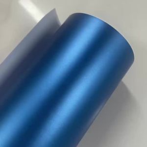 Premium Chrome Matte Metallic Blue Vinyl Wrap Roll Automotive Decal Wrapping Foil with Air Release