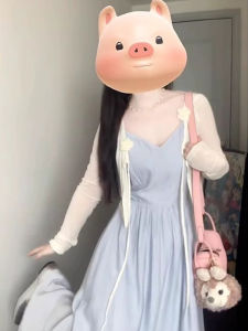 French Rose Knot ถักเสื้อผ้าป้องกันแสงแดดผู้หญิง ฤดูร้อน กระโปรง ด้านนอกไหล่เล็กบางครอบคลุม เสื้อโค้ท คอวี สั้น