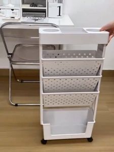 GOODY Bookshelf with Wheels Childrens Book shelf Multi-functional Organizer Magazine Rack Storage Shelf